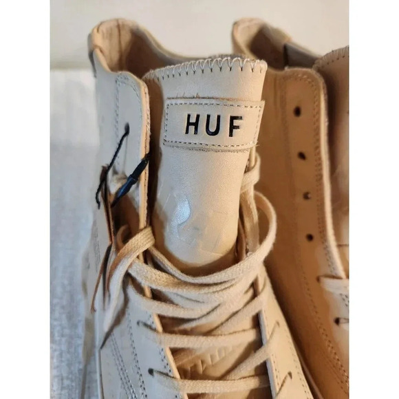 NWT HUF x Thrasher Leather Embossed Hi-Top Sneakers - Men's 11.5 - Picture 3 of 11